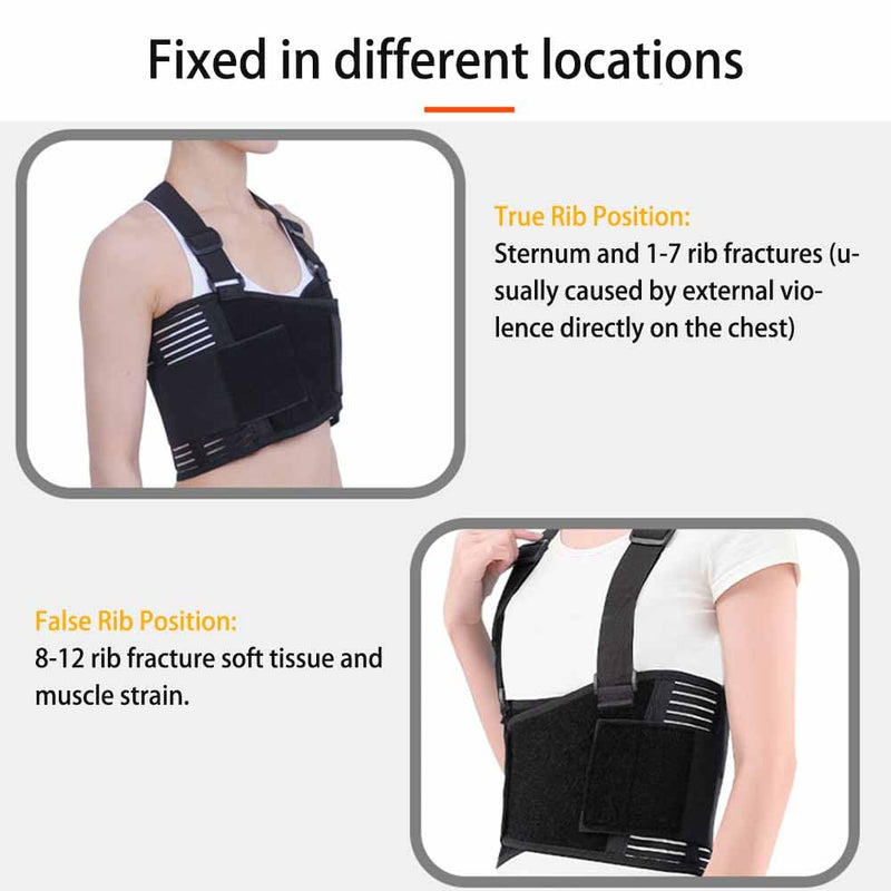 [Australia] - ORTONYX Sternum and Thorax Support Chest Brace for Men and Women - Brocken Fractured, Dislocated Cracked Ribs - Open Heart Surgery Recovery - HB5251/Black/Medium Medium (Pack of 1) Black 