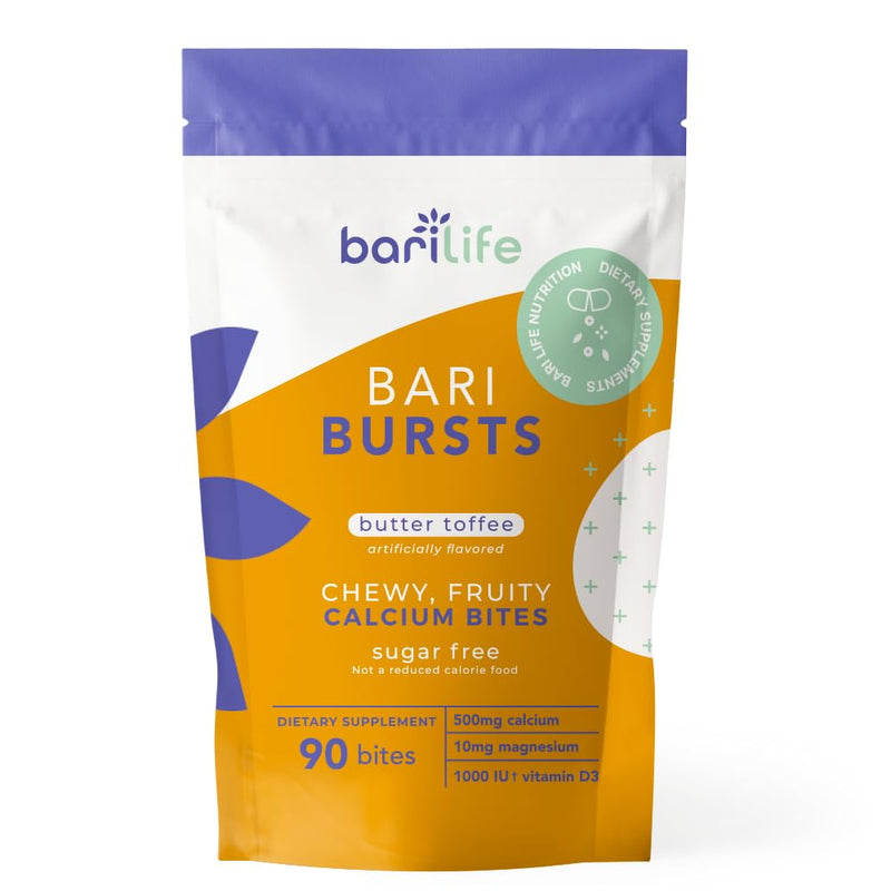 Bari Life Just One Chewable: Once Daily Bariatric Multivitamin + Iron and and BariBurst Calcium Citrate Soft Chews for Gastric Bypass, Gastric Sleeve and Duodenal Switch (Butter Toffee)
