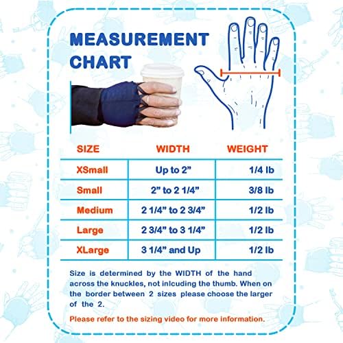 [Australia] - Handithings®: Hand Weight - (WORKS FOR RIGHT OR LEFT HAND) Beneficial for Tremor Control, Fine Motor Skill Activities, Improved Hand/Wrist Mobility, Writing Stability & Strengthening. (PLEASE SEE SIZING CHART AND MEASURE HAND PROPERLY BEFORE ORDERING) 
