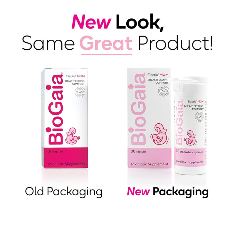 [Australia] - BioGaia Elactia Breastfeeding Probiotic | Lactation Supplements | Newborn Essentials and Probiotics for Both Mom & Baby | Daily Supplement for Healthy Lactation | 30 Count | Breastfeed Happy 