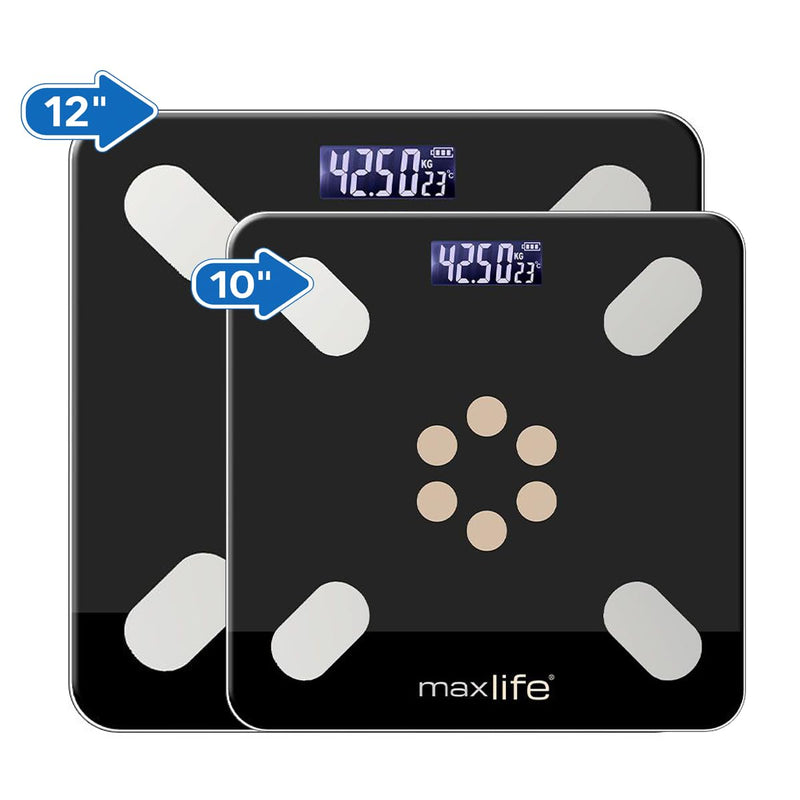 [Australia] - MaxLife Smart Scale for Body Weight, Digital Bathroom Scale BMI Weighing Bluetooth Body Fat Scale, Body Composition Monitor Health Analyzer with Smartphone App, 400 lbs (White 10") White 10" Inch 