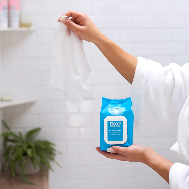 [Australia] - Good Clean Love Rebalance Feminine Wipes, Supports Vaginal Health Naturally & Reduces Odor, Moisturizing & Cleansing Hygiene Product Made with Aloe, pH-Balanced Feminine Wipes, 60 Biodegradable Wipes Fresh 30 Count (Pack of 2) 