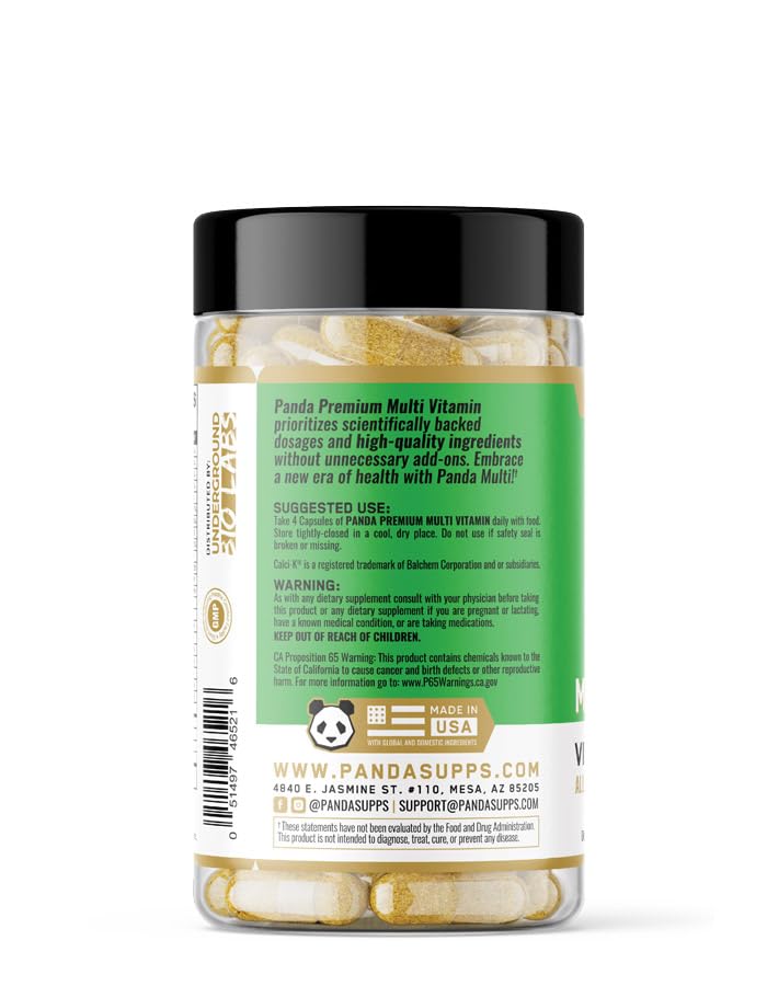 Underground Bio Labs: Panda Supplements Premium Multi Vitamin: All in One Optimal Health Formula (120 Capsules)