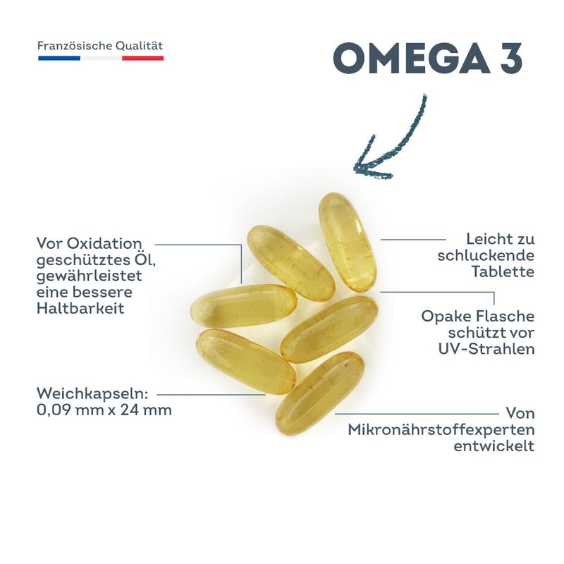 [Australia] - Omega 3 wild fish oil 2000 mg - 1000 mg EPA, 500 mg DHA, 120 Omega 3 capsules high dose - heart & brain function, vision - Vitavea 
