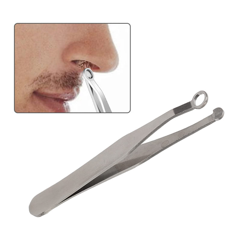 [Australia] - Tweezers for trimming nose hair, stainless steel eyebrow trimmer, universal round head tweezers, eyebrow trimmer, trimmer for men and women, friendly round 