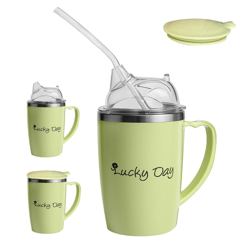 Sippy Cup for Adults, 3 in 1 350ml Adult Sippy Cups for the Elderly Non Spill, Anti Choke Spill Proof Cups with Lid and 30cm Straw, Beakers for Elderly for Disabled Adults Drinking Aids