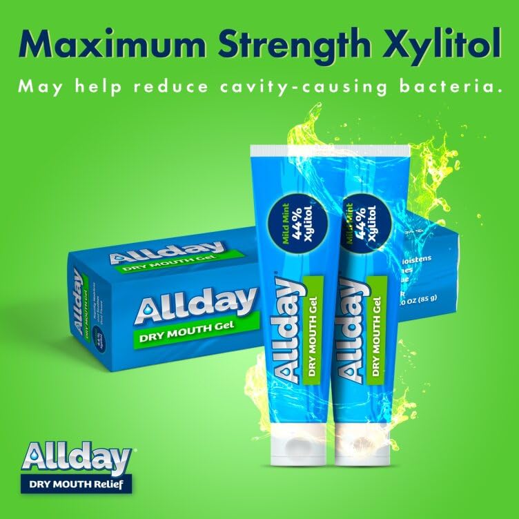 [Australia] - Allday Dry Mouth Gel - Maximum Strength Xylitol, Fast Acting, Non-Acidic (2 Tubes Inside One Box) 