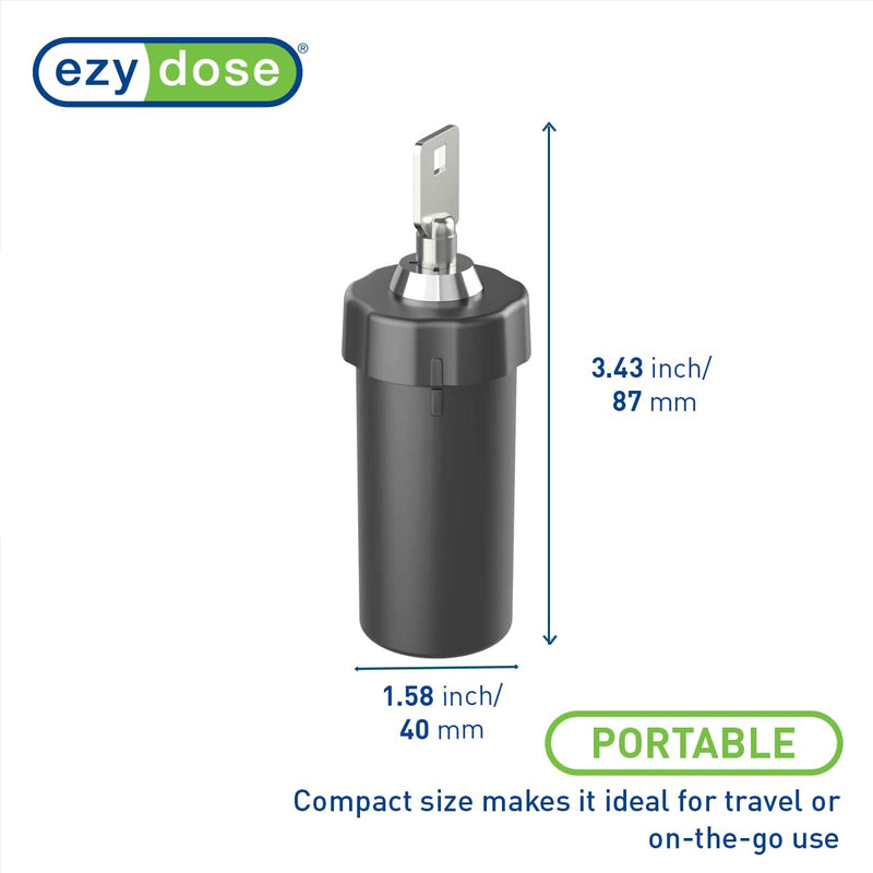 Ezy Dose Pill Box and Medicine, Vitamin Container, Safe for Money & Travel Items, Durable Canister, 2 Keys with Lock, Small Black