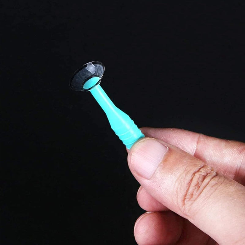 [Australia] - Bessy shop Contact Lens Sucker, Pack of 6 Suckers for Hard Lenses, Soft Contact Lens Green Inserter Remover, Simple Silicone Contact Lens Suction Cup with Bottle, Green 