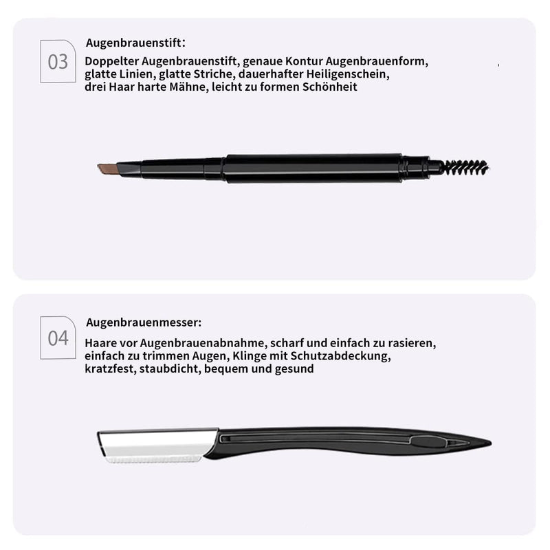 Eyebrow Grooming Kit - The Treatment Kit Includes: Tweezers, Brow Pencil, Comb, Razor, Brush, Scissors for Perfect Eyebrow Care