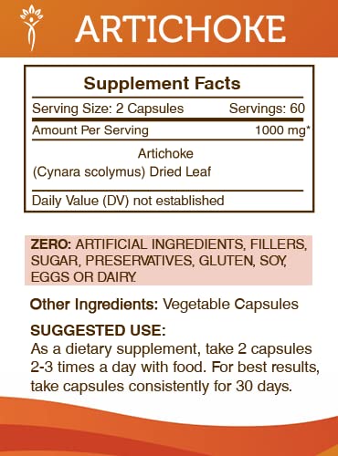 [Australia] - Secrets of the Tribe Artichoke 120 Capsules, 1000 mg, Artichoke (Cynara scolymus) Dried Leaf (120 Capsules) 