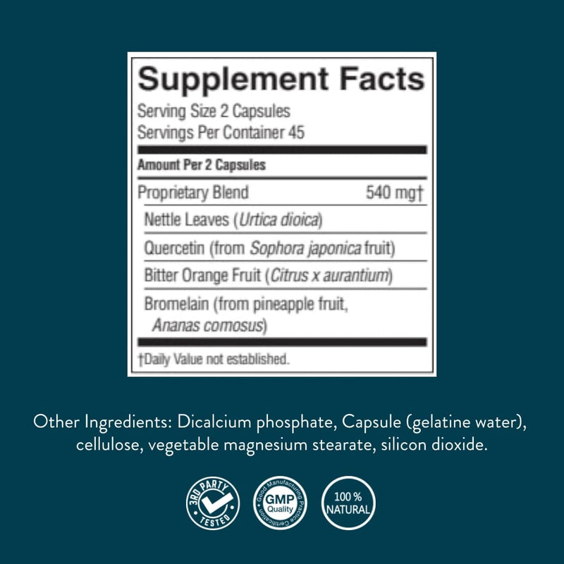 [Australia] - Nature's Sunshine HistaBlock | Respiratory Support Supplement | Supports Airways & Blocks Irritants | Antioxidant Strength | Seasonal Allergy Help | Natural Respiratory Function Aid 90 Capsules 