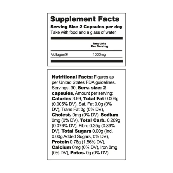 Vegetology Vollagen, Vegan Collagen Supplements for Women, and Men, Plant Based Complex, Amazing Skin Hair and Nails Vitamins, Vegetarian Protein, Joint Care, 1000mg, 60 Tablets, UK Made