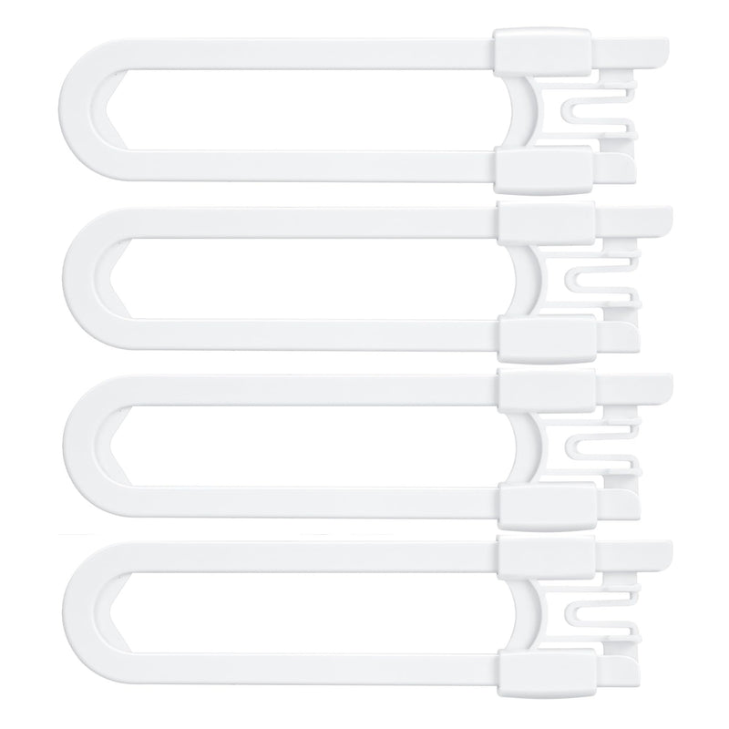 [Australia] - Vmaisi Baby Sliding Cabinet Locks - 4 Pack Adjustable U Shaped Child Safety Locks,Childproof Latches for Kitchen Bathroom Storage Cupboards Doors, Handles and Knobs White (4) 