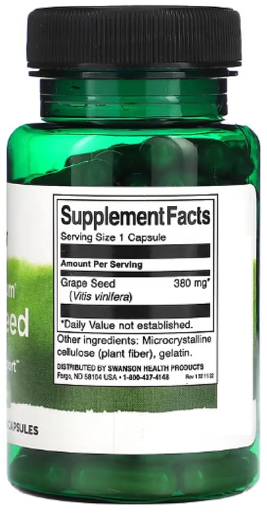 Swansons Swanson - Full Spectrum Grape Seed | Antioxidant and Cardiovascular Support | 380mg Capsules - 100 Count