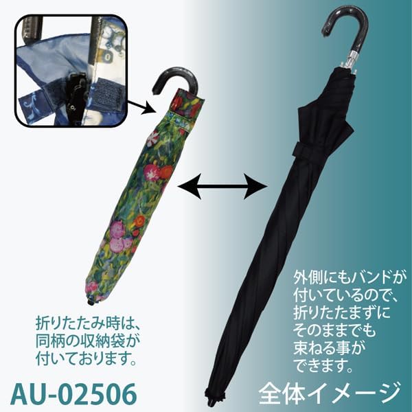 Klimt flower garden Masterpiece Folding Umbrella for Sunny or Rainy Days UV Protection 99% UV Protection YOU POWER AU-025