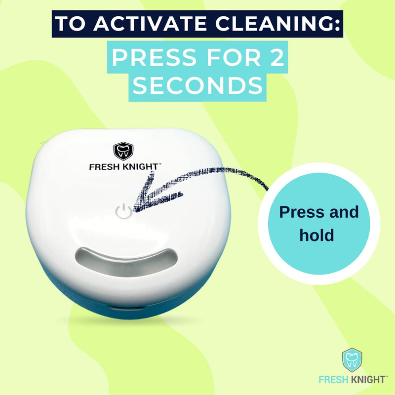 [Australia] - FRESH KNIGHT UV Retainer Case | UVC Retainer Cleaner, Disinfects Cleans and Removes Odors, Mouth Guard Case, compatible for Invisalign Case, Retainer Cases | Fresh Case 1x White-uv 