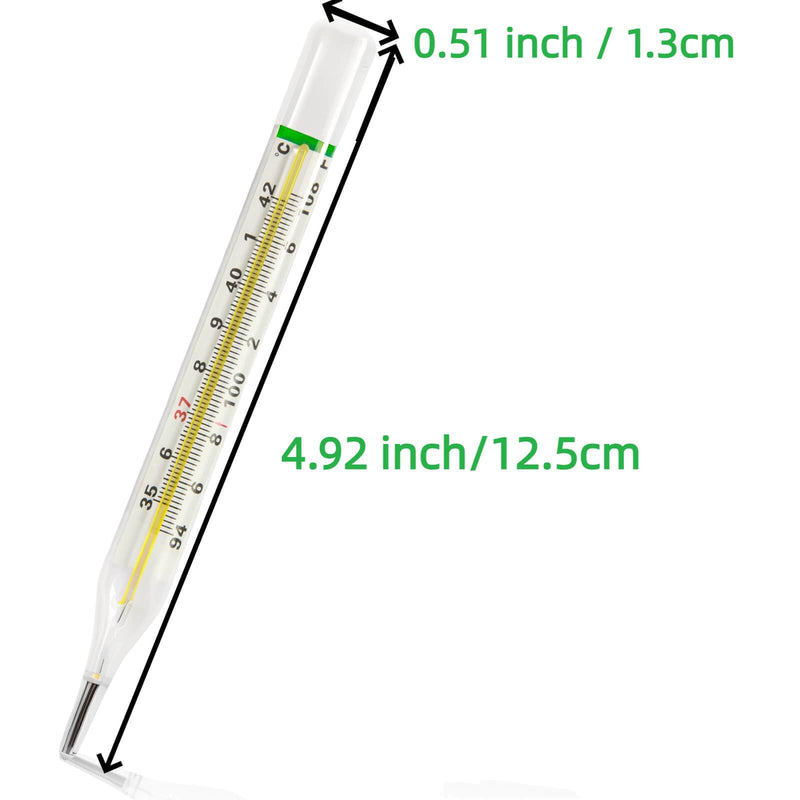 [Australia] - ℃&℉ Mercury Free Thermometer for Armpit 2PCS - Clinical Glass Thermometer for Fever -Classic Non Digital Thermometer for Adults - Accurate Easy Reading by HARIKA LIFE 