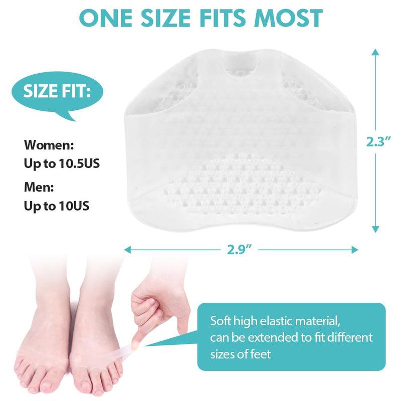 [Australia] - Hilph Silicone Bunion Pads Forefoot Pads Metatarsal Pads, Breathable Foot Pads, Gel Forefoot for Metatarsalgia, Bladder Relief, Atrophy Pain, Pack of 6 