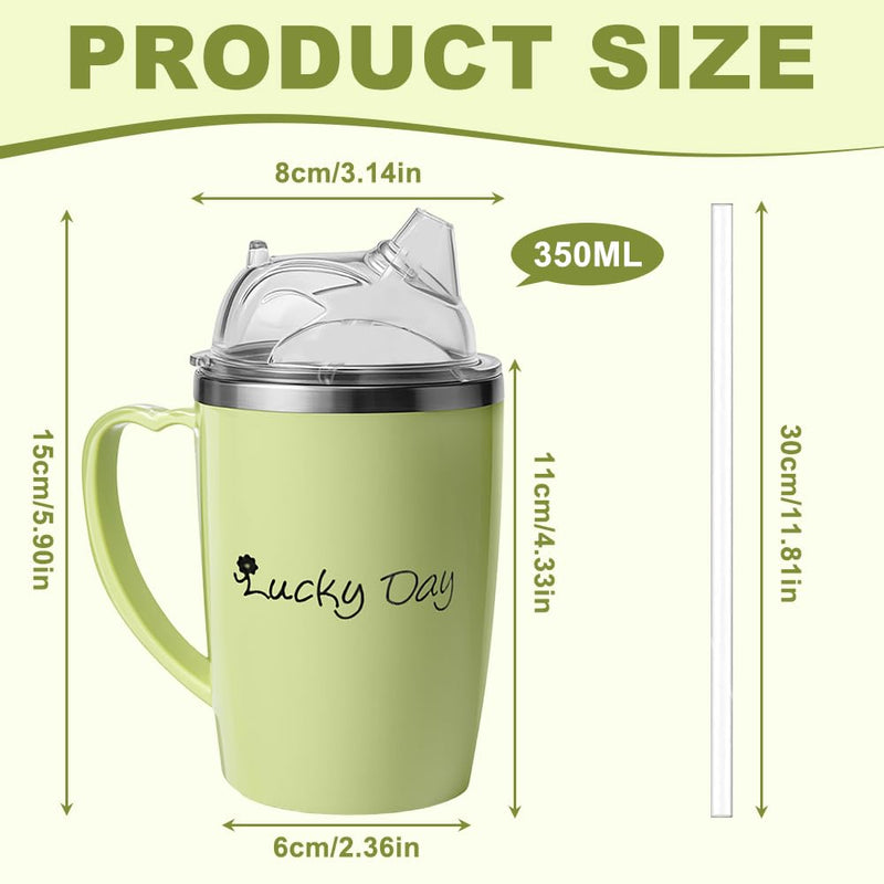 Sippy Cup for Adults, 3-in-1 Beakers for Elderly, 350ml Anti Choke Non Spill Cups for Elderly, Adult Sippy Cups for The Elderly Non Spill with Lid and 30cm Straw for Disabled Drinking Aids A