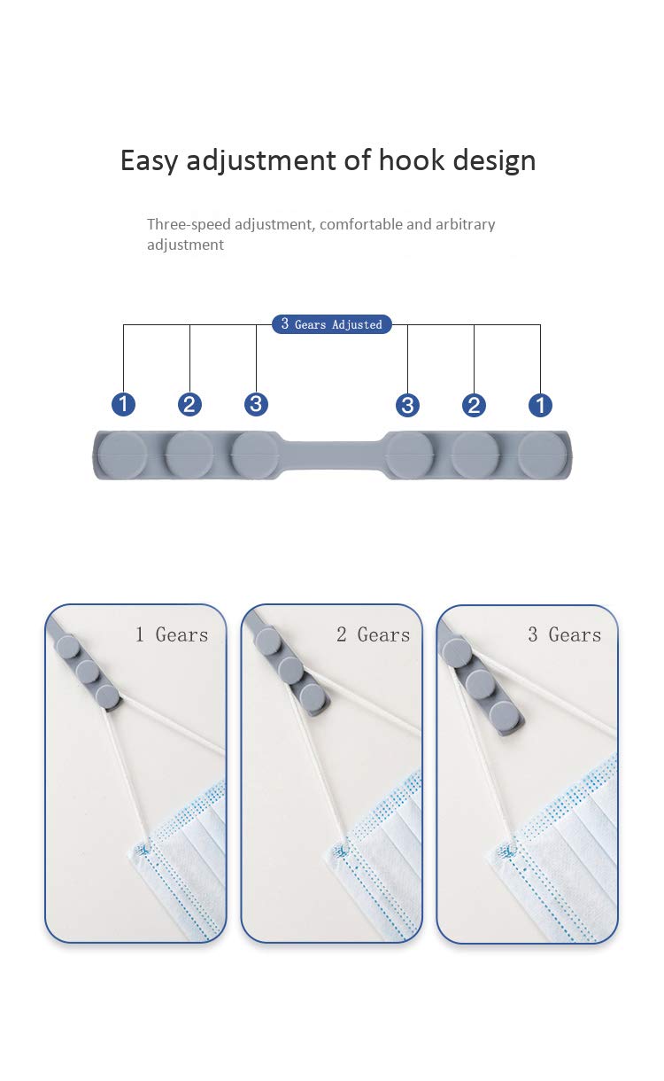 [Australia] - 1 Set of 4 Colors Face Mask Holder Mask Extenders/Ear Savers Silicone Bands Anti-Tightening Strap for Masks to Prevent Ear Pain,Grips Extension Buckle Holder Hook Ear Strap,Adjustable Comfort Mask 