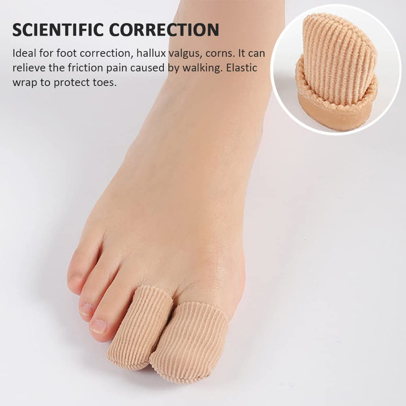 [Australia] - Ssiyiya Gel Toe Protector Big Toe Soft Fabric Toe Protector Closed Caps Toe Cuffs Anti Friction Big Toe Protector for Men Women Foot Care 8 Pack Skin Tone 