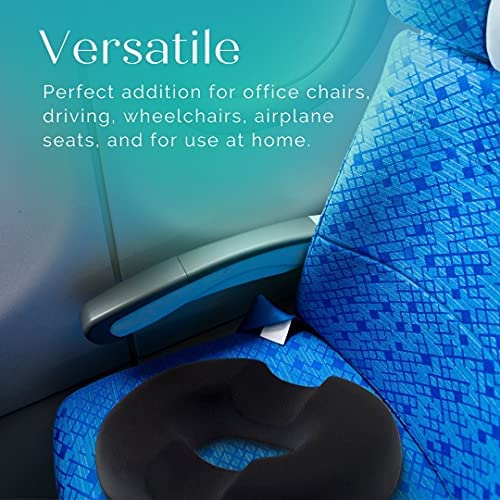 [Australia] - Trickonometry Donut Seat Cushion: Extra Firm Orthopedic Pillow - Tailbone, Lower Back, Hemorrhoid, Bed Sores, Pressure/ Pain Relief, Pregnancy, Postpartum, Surgery, Coccyx, Sciatica, Prostate (White) 
