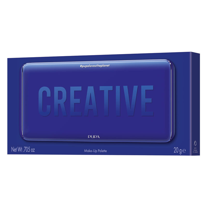 [Australia] - Pupa Milano Make-Up Palette L, 005 Blue, 0.71 oz - 18 Pan Eyeshadow and Blush Palette, Matte, Shimmer, Metallic Finishes - Blendable Velvety Texture Blush Powder - Talc-Free - Eco-Friendly Packaging 