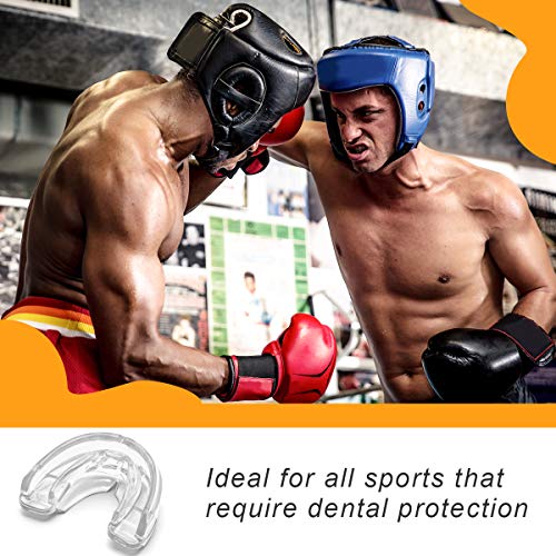 Coolrunner Double Braces Mouth Guard, Mouth Guard Sports, Athletic Mouth Guards, Youth Mouthguard for Upper and Lower Teeth Protection, No Boiling Required for Youth, Teenager (Transparent) Transparent