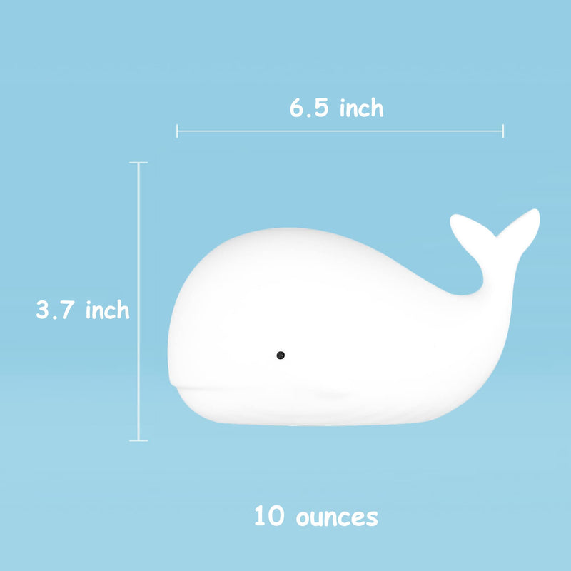 [Australia] - TriPro Whale Silicone Nursery Night Light Beach Room Decor Desk Lamp Toys,Bedroom Decorations Gifts for Toddlers,Girls And Boys ,Baby,Kids,Teens'' 