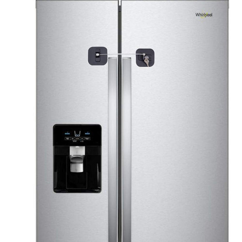 [Australia] - Refrigerator Lock,Fridge Lock with Keys,Freezer Lock and Refrigerator Lock for Child Proof,1Pack Black Fridge Lock 