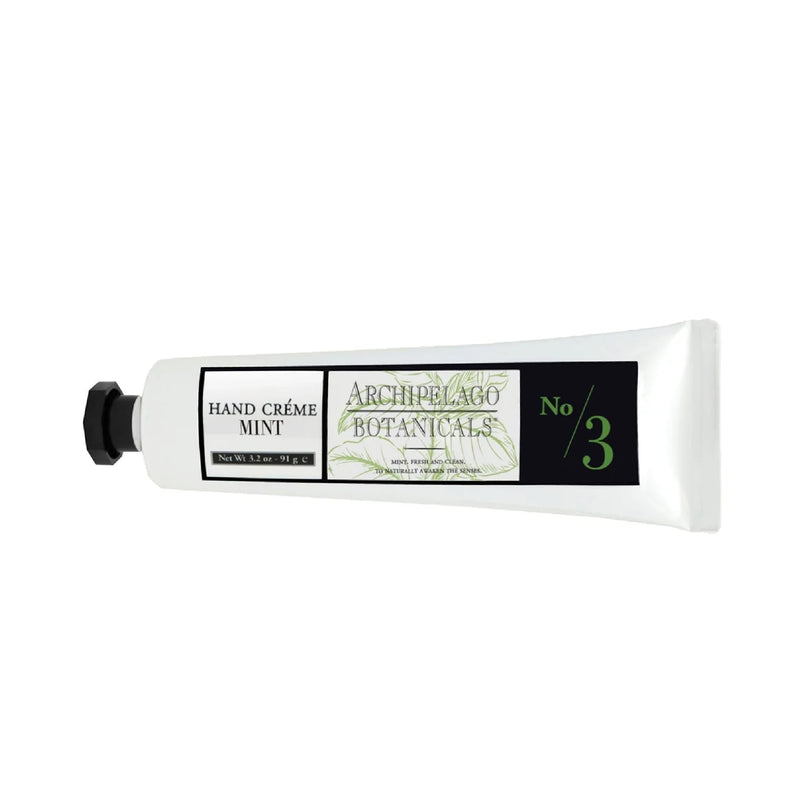 [Australia] - Archipelago Botanicals Morning Mint Hand Crème, Rich and Lightly Scented Hand Lotion for Dry Skin, Cuticles and Rough Spots, Premium Plant Extracts (3.2 oz) 
