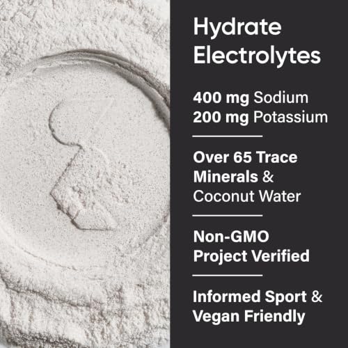 Sports Research Hydrate Electrolytes Combo Pack - Sugar-Free & Naturally Flavored with Vitamins, Minerals, and Coconut Water - Supports Hydration - 32 Packets - Lemon Lime Dominant Flavor