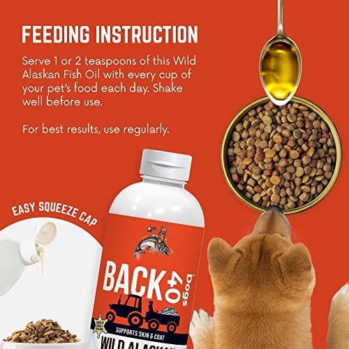Wild Alaskan Fish Oil for Dogs, Skin and Coat Supplement for Dogs & Cats, Omega-3-Rich Salmon and Pollock Oil, EPA & DHA Dog Salmon Oil for Brain, Heart, and Joints 16 fl oz (473 ml) 16 Ounces - PawsPlanet Australia