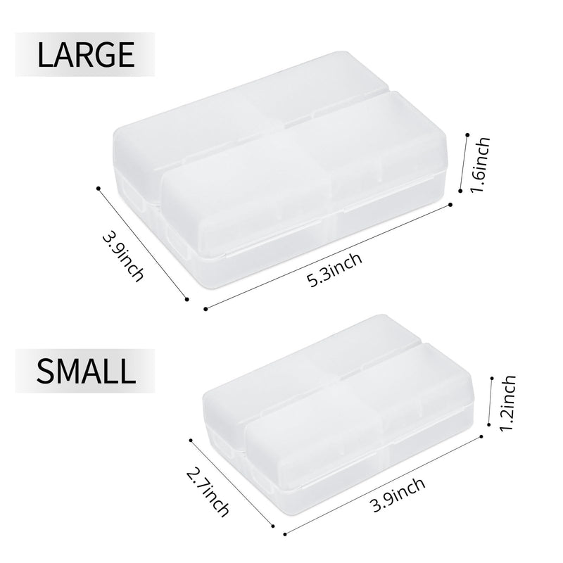 FYY Travel Pill Organizer, Pill Box Medicine Case-2pcs Clear | Easy to Use, Privacy Protection,Magnetic Foldable Pill Case for Purse or Pocket to Hold Vitamins,Supplements,Medication,2 Pcs Large (1 Piece), Small (1 Piece)