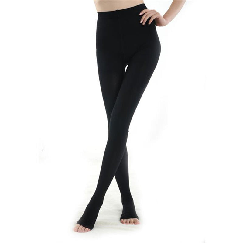 [Australia] - Compression Pantyhose 20-30 mmHg for Women & men, Helps Relieve Symptoms of Mild Varicose Veins. Open-Black XX-Large 