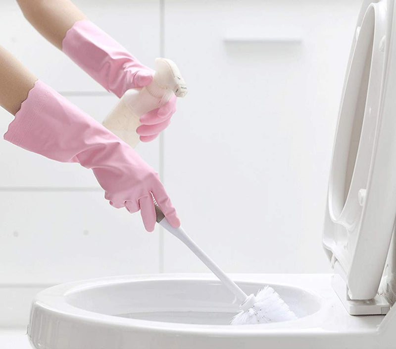 [Australia] - Alimat PluS 3 Pack Reusable Cleaning Gloves Latex Free, Dishwashing Gloves with Cotton Flock Liner and Embossed Palm, Waterproof Household Gloves for Laundry, Gardening (Medium) Medium (Pack of 3) Blue+pink+white 