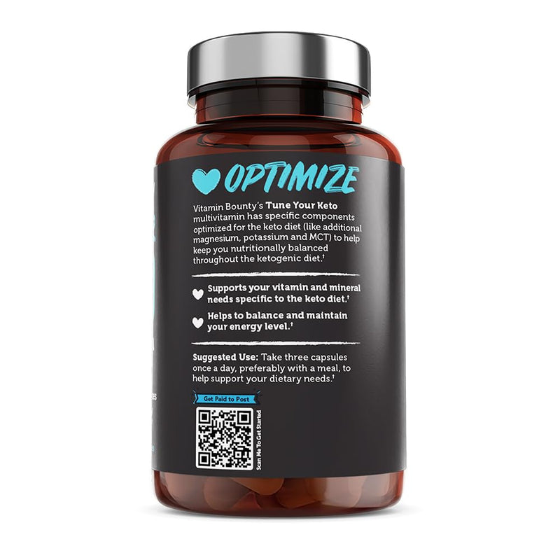 Vitamin Bounty Tune Your Keto Multivitamin with Magnesium & Potassium - Daily Supplements for Men & Women on Keto Diet - Energy & Cramp Relief - Ketosis Support - GLP-1 Support - 90 Capsules