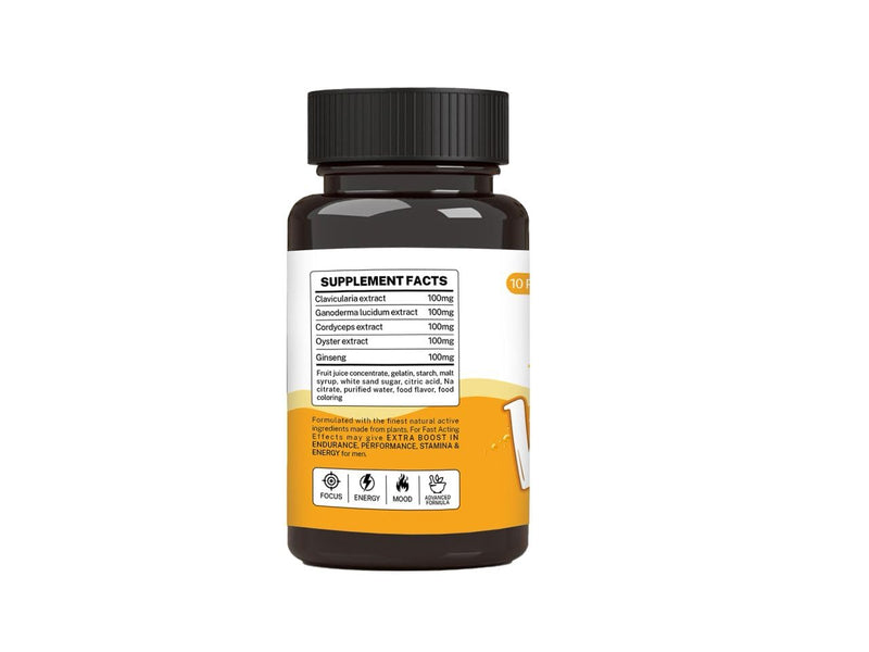 Ginseng Gummies for Men | Daily Wellness & Active Lifestyle Support | Mango Flavor, 10 Count | Natural Herbal Supplement