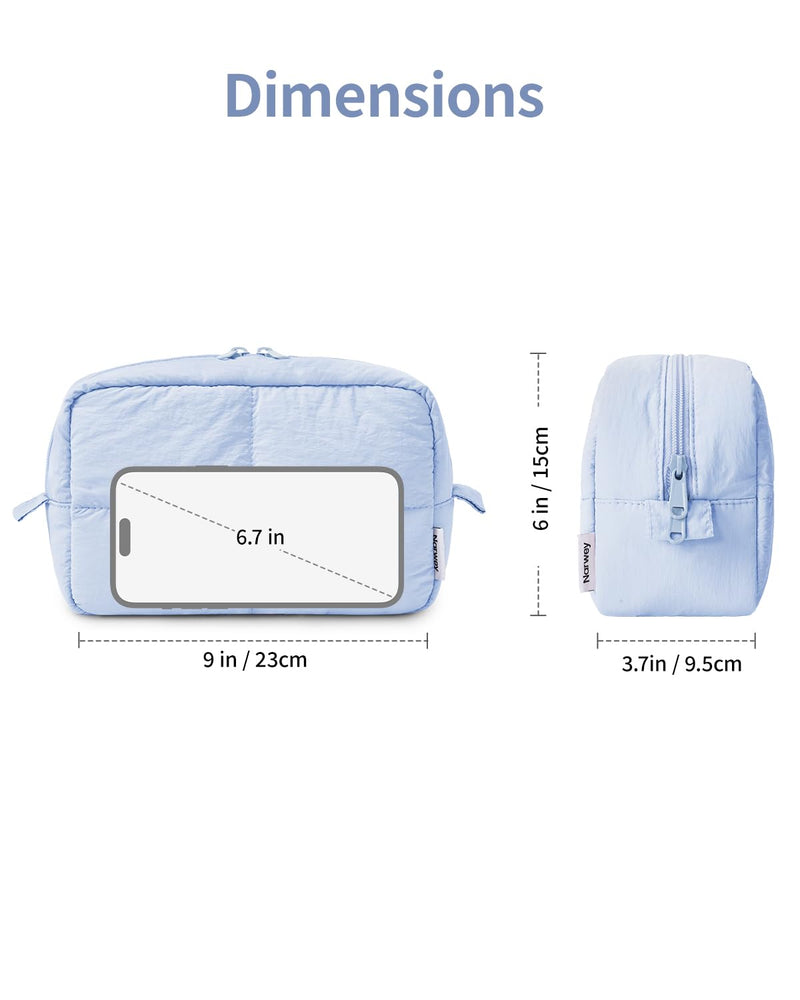 Narwey Puffer Travel Tote Bag with Puffy Makeup Bag