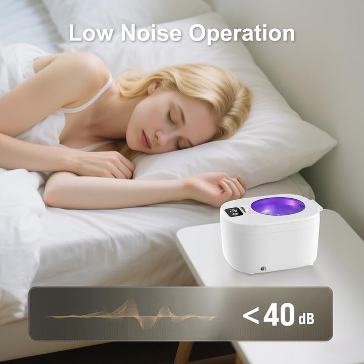 [Australia] - Ultrasonic Retainer Cleaner Machine - 45kHz for Dentures, Mouth Guards, Aligners, Dental Trays White 