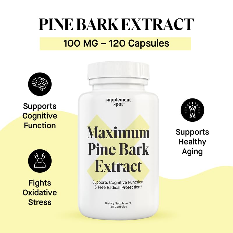 [Australia] - Maximum Pine Bark Extract 100 mg per Serving| Maritime Pine Bark Supplement for Natural Health Support (120 Capsules) 