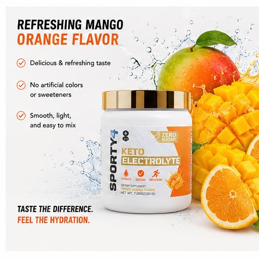 Keto-Pro Electrolytes Powder 30 Days Supply | 30 Servings Supporting Your Keto Fasting, Health & Fitness Goals | Orange Mango Flavour