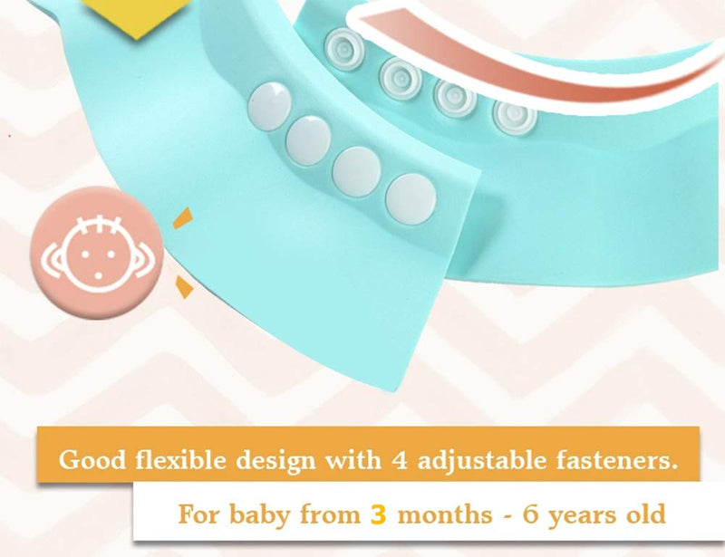 [Australia] - Baby Shower Shampoo Cap 2Pcs Adjustable Safety Eva Bath Visor Waterproof Soft Hair Washing Guard Accessories Bathing Hat for Girls, Boys, Infants, Kids and Toddlers-pink/green Pink and Green 