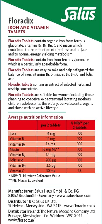 Floradix Iron and Vitamin Tablets