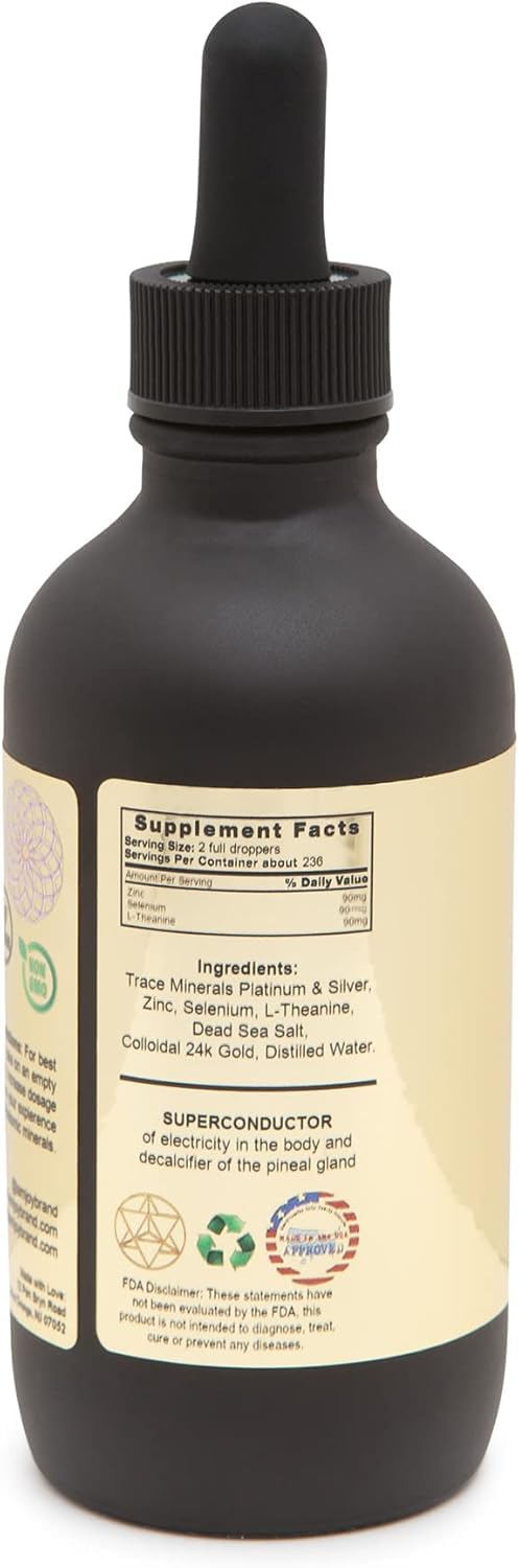 [Australia] - Ormus Monoatomic Gold, L-Theanine, Selenium, Zinc for Pineal Gland Detox, Lucid Dreaming, Kundalini Support, Neurological Strength Fusion Focus 4oz 