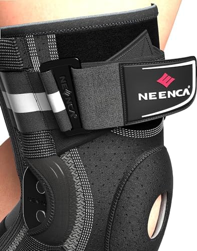 [Australia] - NEENCA knee support for knee pain, knee support with hinge and patented X-Strap fastening system, strong stability for pain relief, arthritis, meniscus tear, ACL, PCL, MCL L 