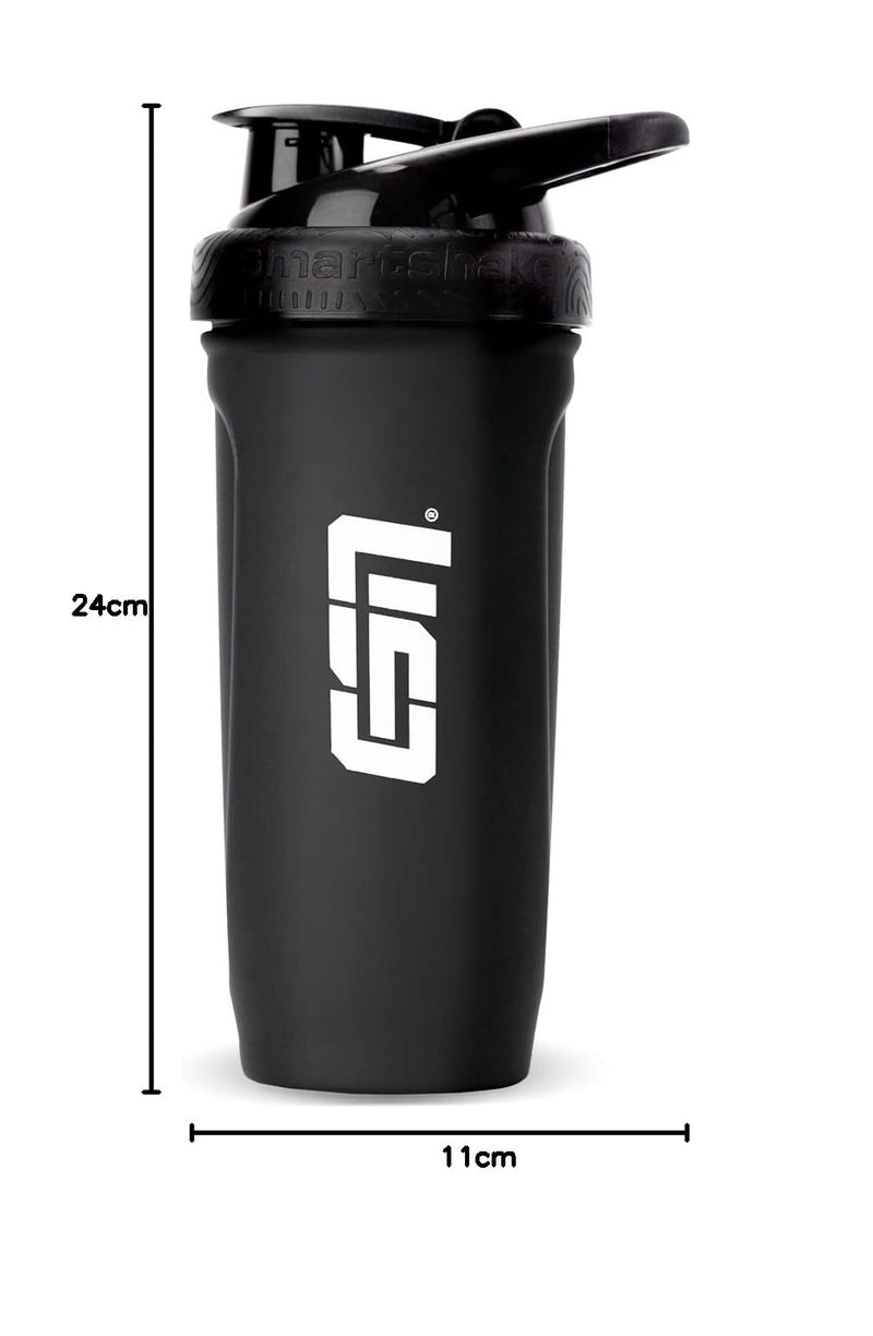 [Australia] - ESN Shaker Reforce Stainless Steel, black, 700 ml, leak-proof, units of measurement engraved inside, free of BPA & DEHP, tested quality 