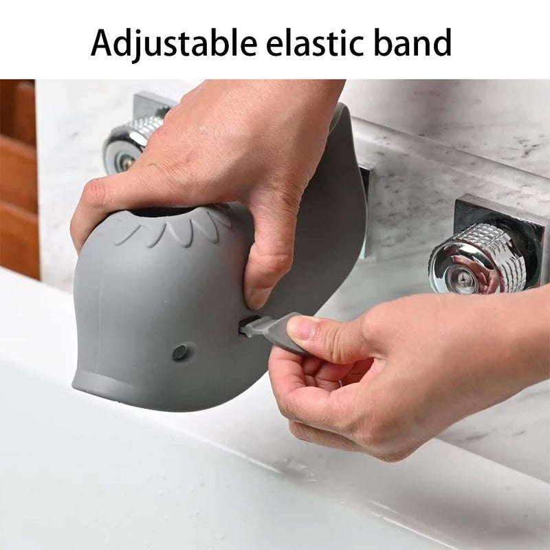 [Australia] - Faucet Cover Bathtub Baby Tub - Bath Spout Cover Baby Bathtub, Faucet Cover Baby Bathtub Silicone Whale for Kids, Toddler, Infant Grey 