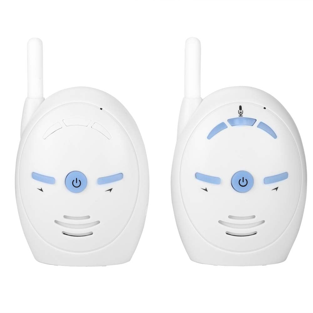 Digital Audio Baby Monitor, Nanny Intercom Surveillance System Safety Camera, Electronic Alarm for Parents (White)